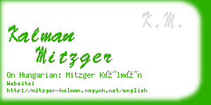 kalman mitzger business card